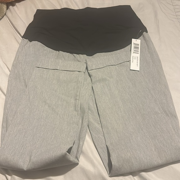 NWT Tribal Maternity Cropped Pants heathear gray size 10 - Picture 2 of 11
